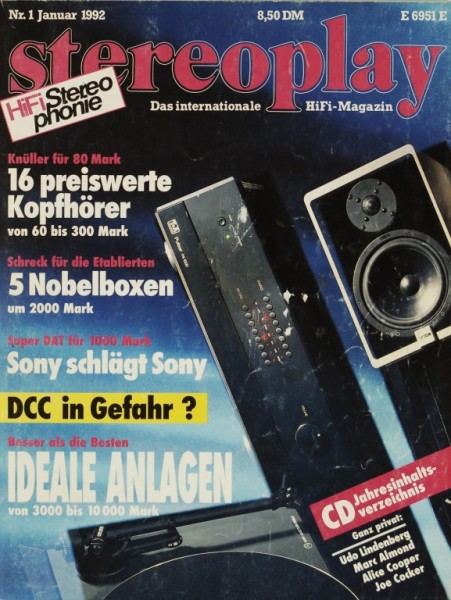 Stereoplay 1/1992 Zeitschrift