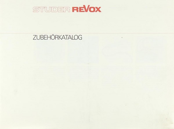Revox Zubehörkatalog Brochure / Catalogue
