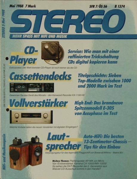 Stereo 5/1988 Zeitschrift