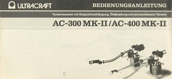 Ultracraft AC-300 MK II / AC-400 MK II Instruction Manual