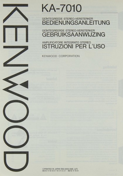 Kenwood KA-7010 Manual