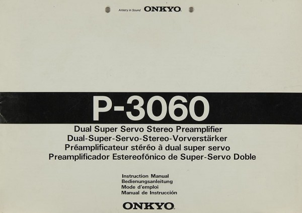 Onkyo P-3060 Manual