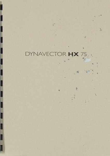 Dynavector HX 75 Bedienungsanleitung
