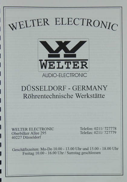 Welter Electronic Produktübersicht Brochure / Catalogue
