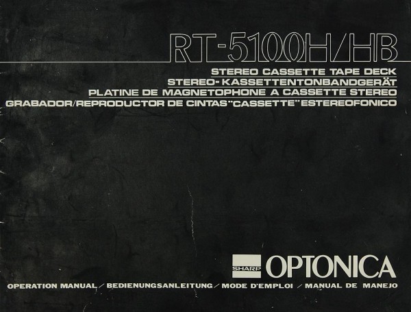Optonica RT-5100 H/HB Operating Instructions