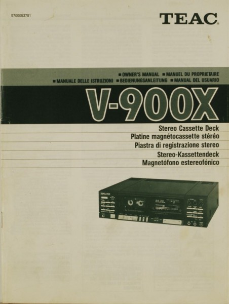 Teac V-900 X Operating Instructions