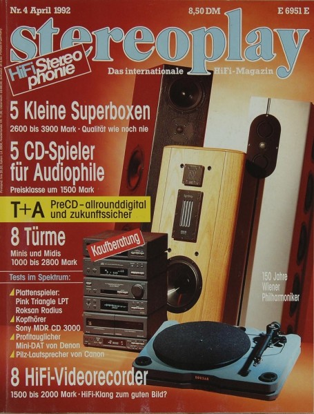 Stereoplay 4/1992 Zeitschrift