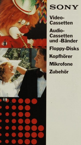 Sony Cass., Bänder, Disks, Kopfhörer, Mikros, Zubehör Prospekt / Katalog