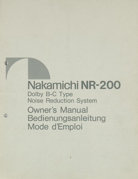Nakamichi NR-200 Manual