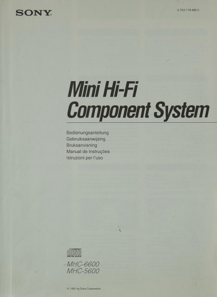 Sony MHC-6600 / MHC-5600 Manual