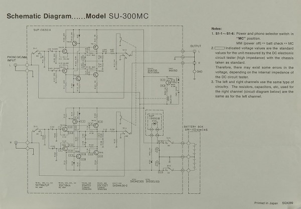 Technics SU-300 MC Schaltplan / Serviceunterlagen