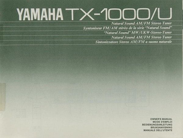 Yamaha TX-1000 User manual