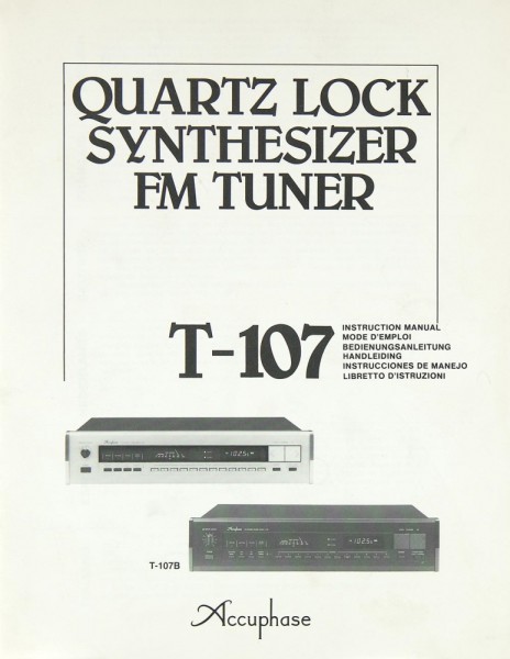 Accuphase T-107 Operating Instructions