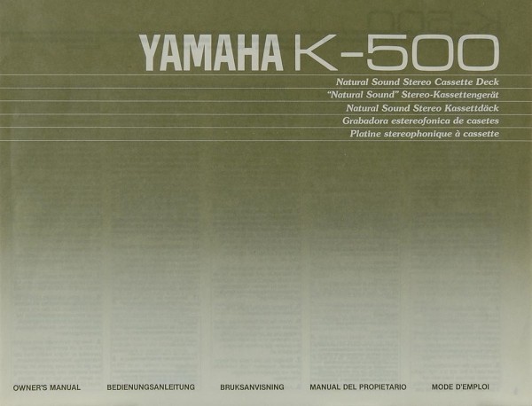 Yamaha K-500 Bedienungsanleitung