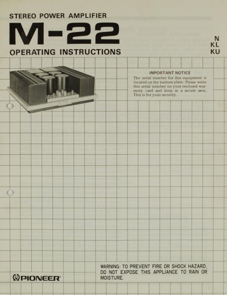 Pioneer M-22 User Manual