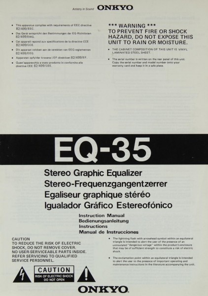 Onkyo EQ-35 Manual