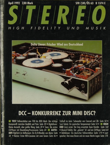 Stereo 4/1992 Zeitschrift
