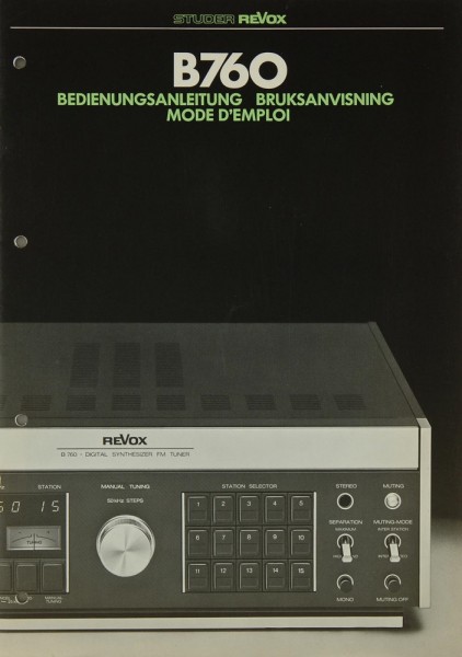 Revox B 760 Manual