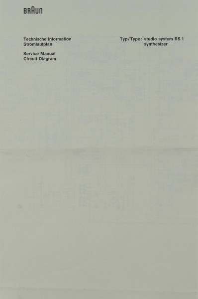 Braun RS 1 Schematics / Service Manual