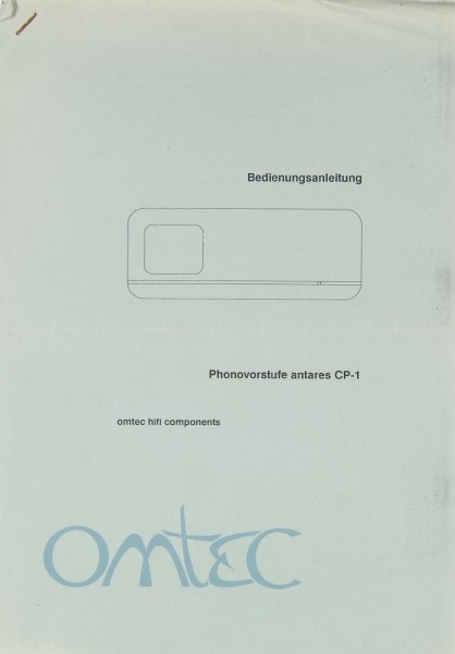 Omtec CP-1 Bedienungsanleitung
