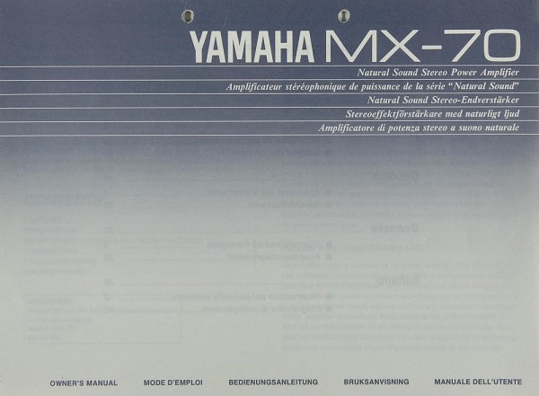 Yamaha MX-70 User Manual