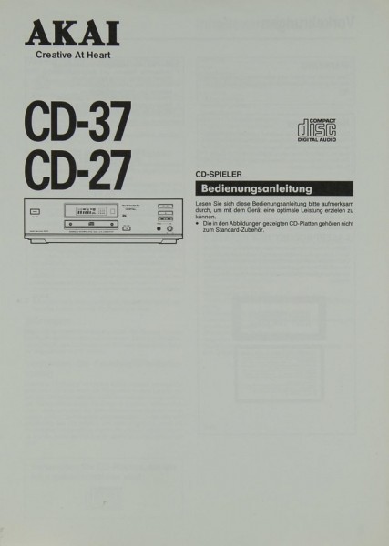Akai CD-37 / CD-27 Manual