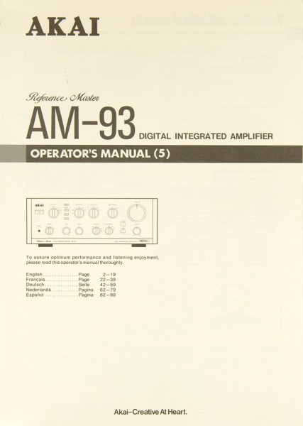 Akai AM-93 Manual