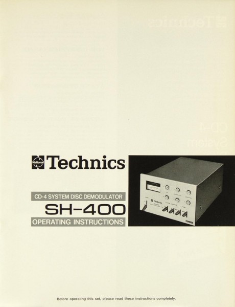 Technics SH-400 Manual