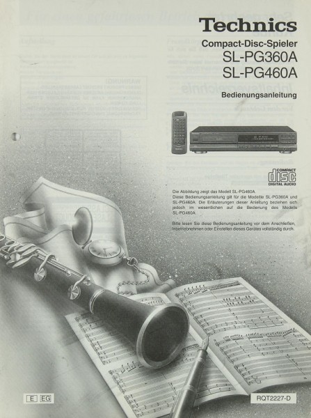 Technics SL-PG 360 A / SL-PG 460 A Manual