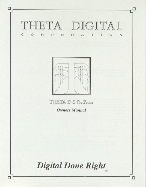 Theta DS Pro Prime User Manual