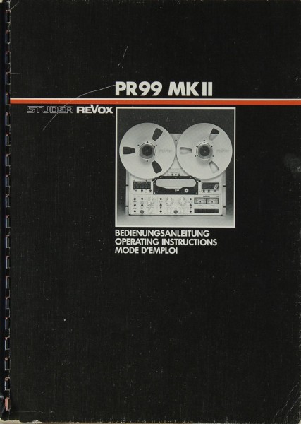 Revox PR 99 MK II Manual