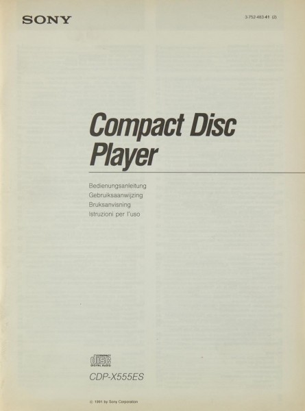 Sony CDP-X555 ES Manual