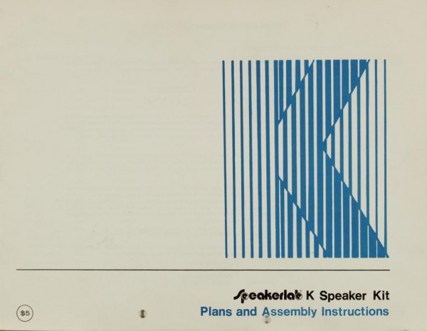 Speakerlab K Speaker Kit Instruction Manual