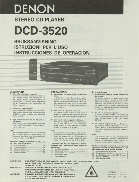 Denon DCD-3520 Bedienungsanleitung