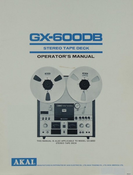 Akai GX-600 DB Manual