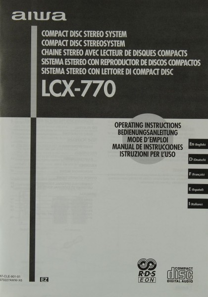 Aiwa LCX-770 Manual