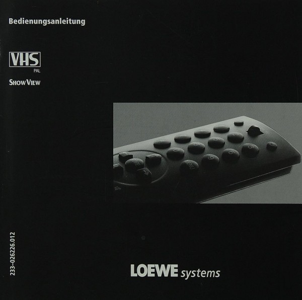 Loewe Loewe Systems - VHS Bedienungsanleitung