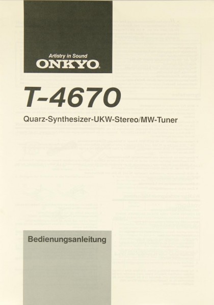 Onkyo T-4670 Manual