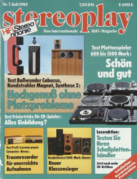 Stereoplay 7/1985 Zeitschrift