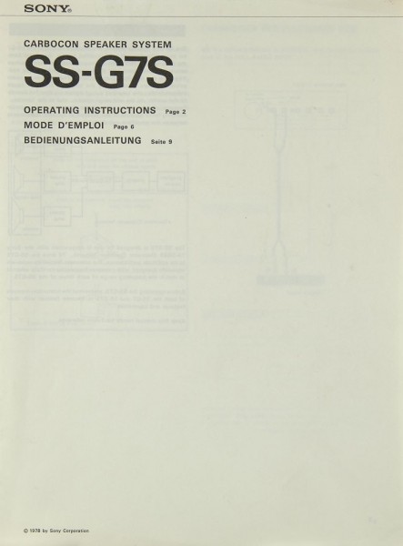 Sony SS-G 7 S Bedienungsanleitung