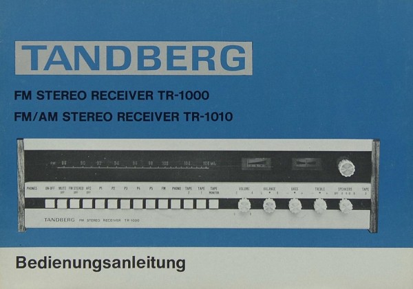 Tandberg TR-1000 / TR-1010 Bedienungsanleitung