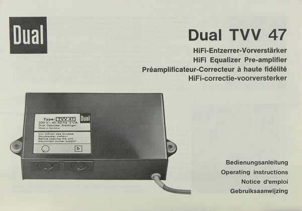 Dual TVV 47 User Manual