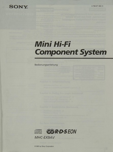 Sony MHC-EX 9 AV Manual