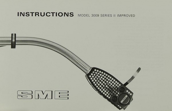 SME Model 3009 Series II Improved Bedienungsanleitung