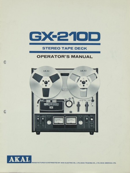 Akai GX-210 D Manual