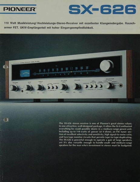Pioneer SX-626 Brochure / Catalogue