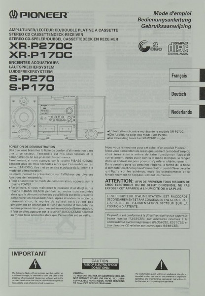 Pioneer XR-P 270 C / XR-P 170 C / S-P 270 / S-P 170 Manual