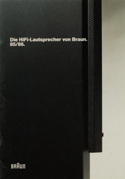 Braun Die Hi-Fi Lautsprecher von Braun. 85/86. Brochure / Catalogue