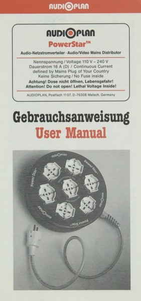 Audioplan Powerstar User Manual