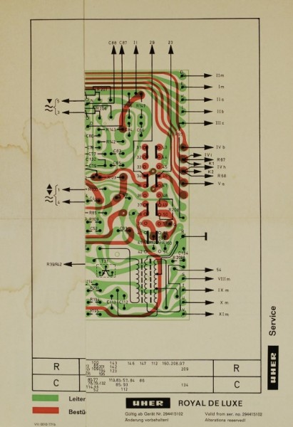 Uher Royal de Luxe circuit diagram / service documents